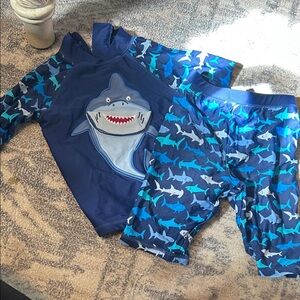 JoJo Maman Bebe Blue Shark Swim Set